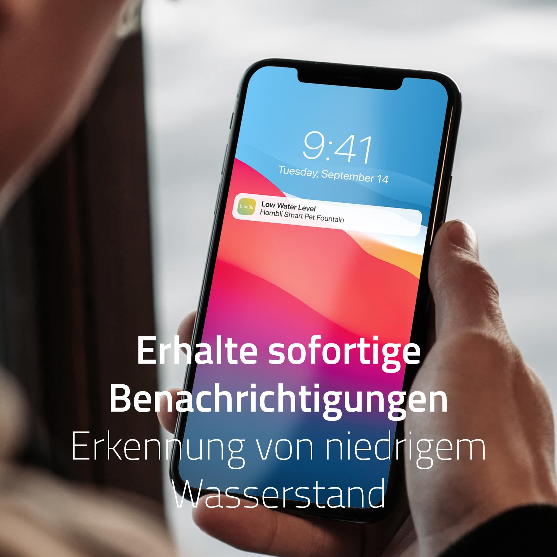 Hombli Smarter Trinkbrunnen für Haustiere, 3,5 l Volumen, leise, Edelstahl-Napf, Filter- und Wasserstandüberwachung, kompatibel mit Alexa & Google