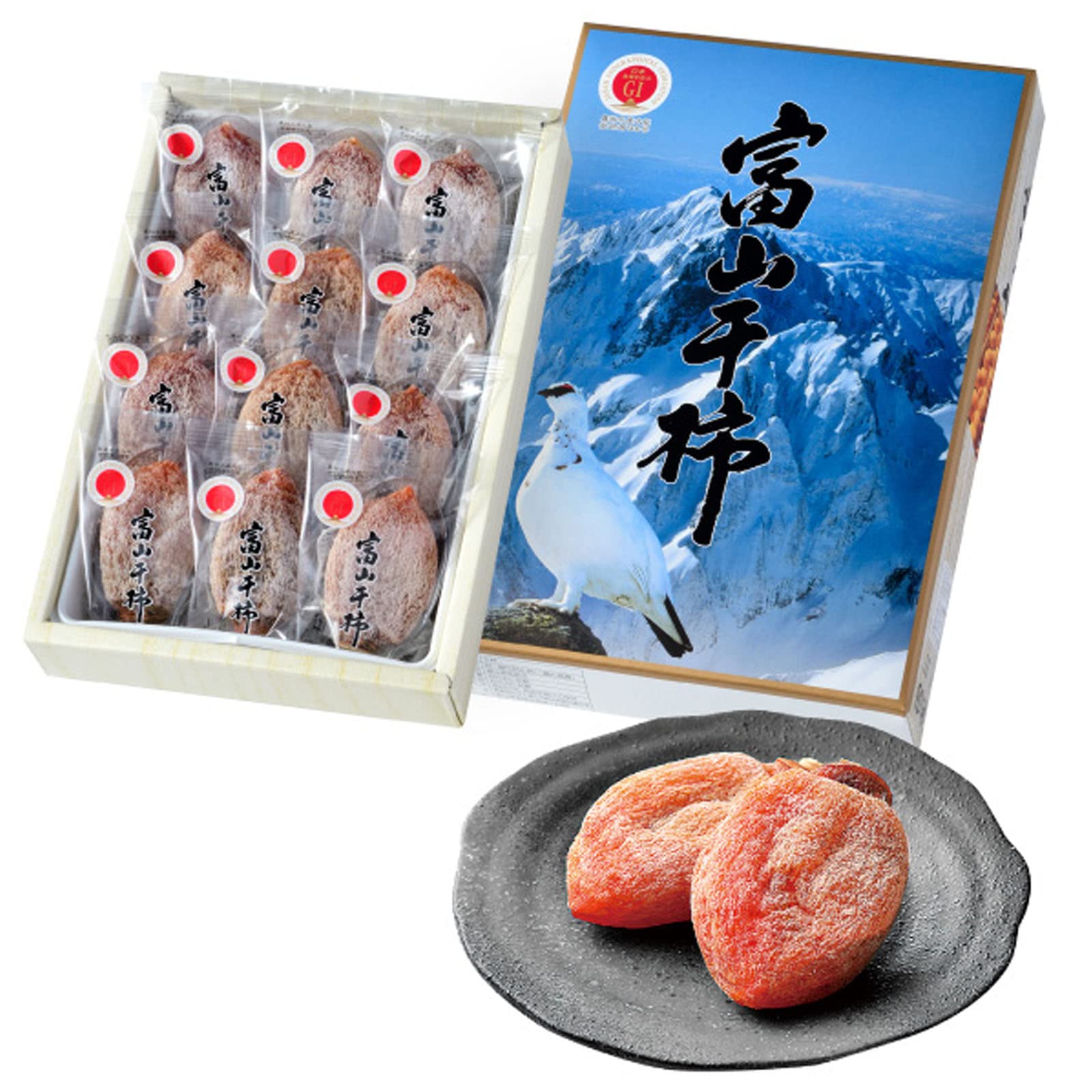 富山干柿　3L　8個入✕4箱セット Amazon.co.jp: 富山干柿 大粒2L～3Lサイズ 8～12個入 小箱 贈答用