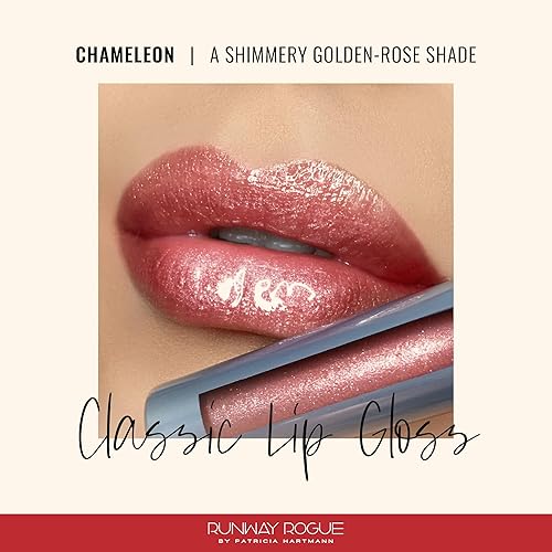 Miniatura 2 de Runway Rogue Brillo de labios clásico, brillo labial hidratante de rosa dorada semitransparente, 'Chameleon'
