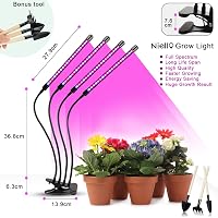 Niello LED Növénylámpa 80 LED-del - Teljes Spektrumú Növénynevelő Lámpa 10 Fényerőszinttel, 3 Móddal, 4 Fejjel és Időzítővel Kertészkedéshez 6