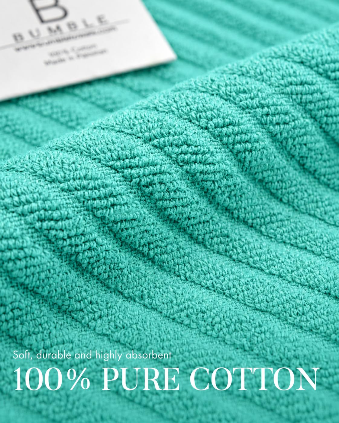 Bumble Towels Geschirrtücher 6er Pack / 16 x 25/41 x 63 cm/Premium Ultra Absorbent Cotton/Schnelltrocknende Geschirrtücher/Diagonal Weave Thick 2-Ply (Aqua)