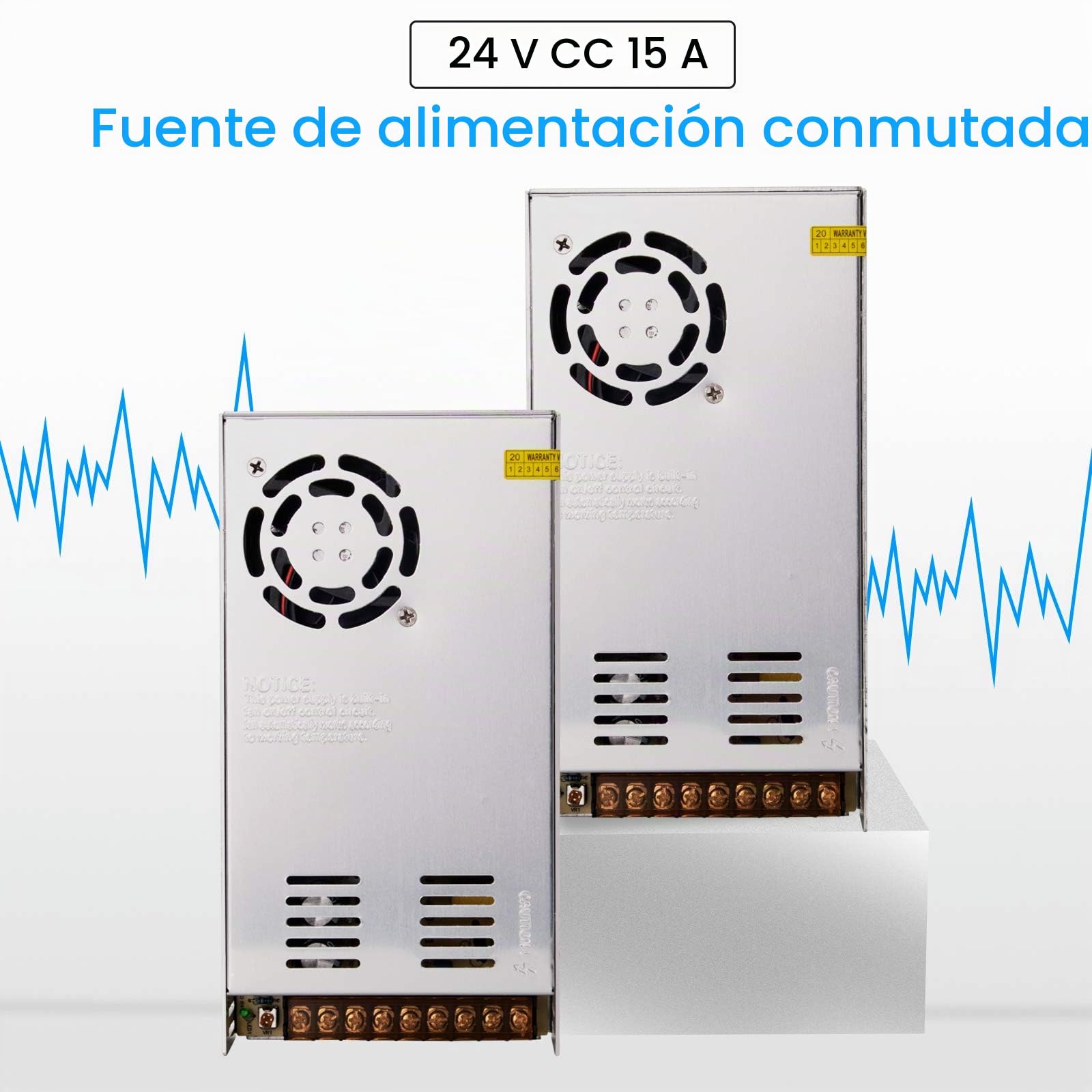 Redrex 24V 15A Fuente de Alimentación Transformador Interruptor 360W Para Impresoras 3D Tira LED Luces Proyecto Ordenador