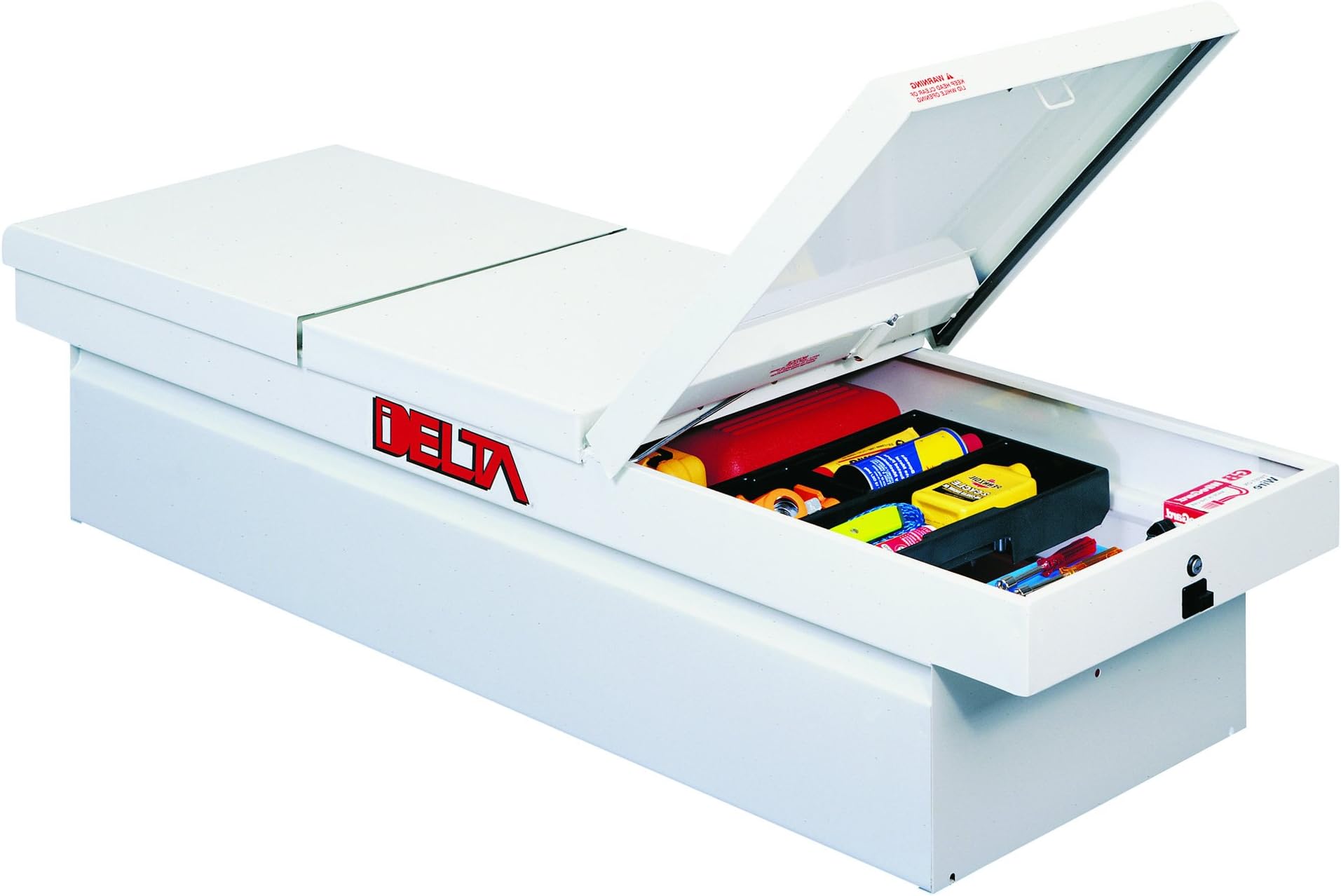 Delta 901000 Steel Gull Wing Dual Lid Crossovers Truck Box, 9 Cu.ft.