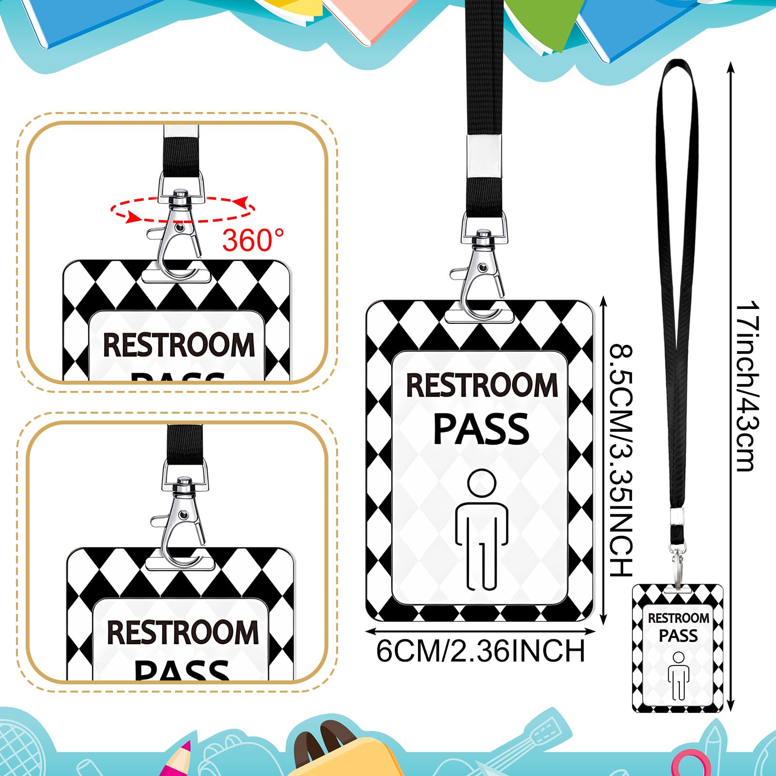 Snapklik.com : Sabary 6 Sets Hall Pass Lanyards And School Passes Set ...
