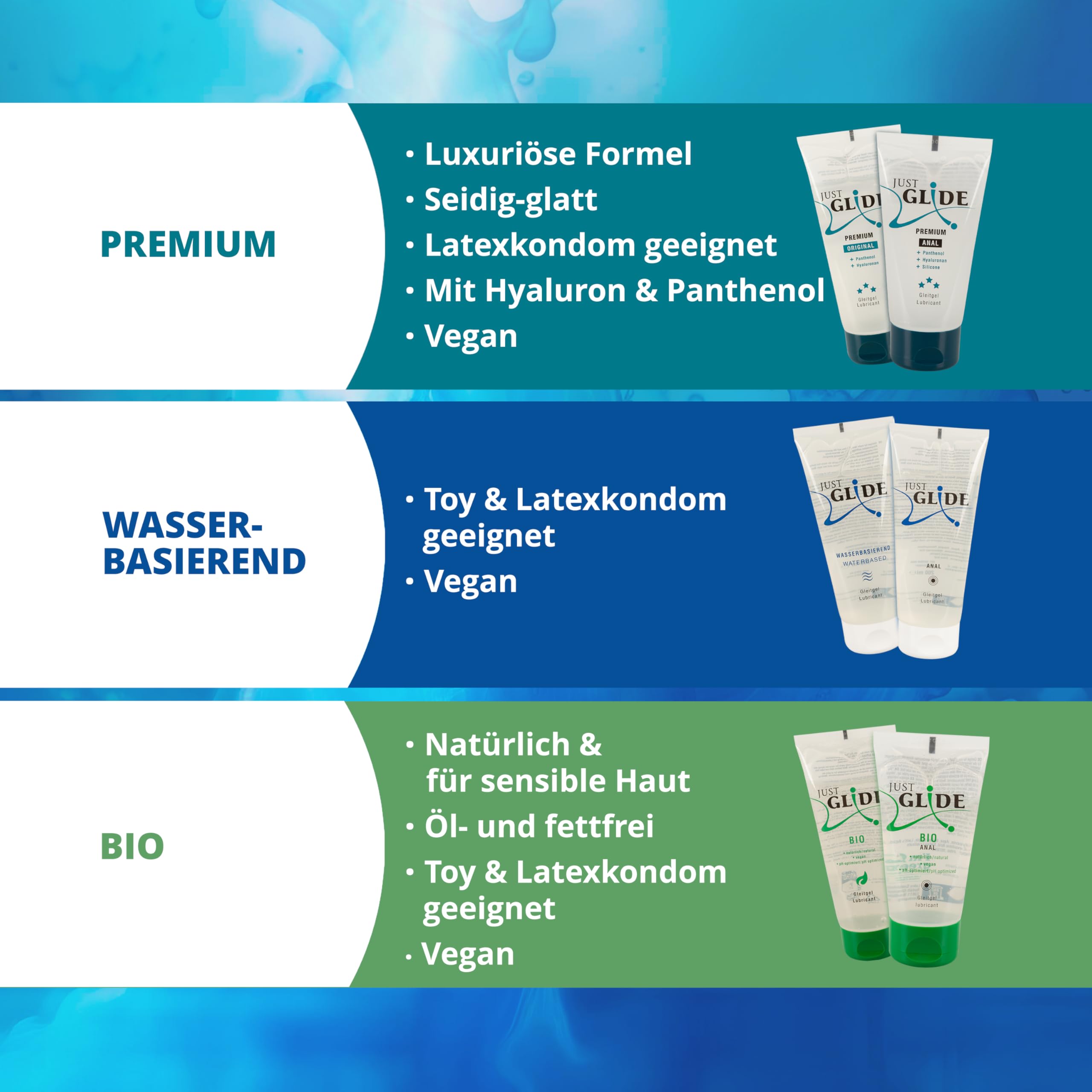Just Glide Anal Intensives Gleitgel 1000 ml - Wasserbasiert, Vegan Just Glide Anal Intensives Gleitgel 1000 ml - Wasserbasiert, Vegan