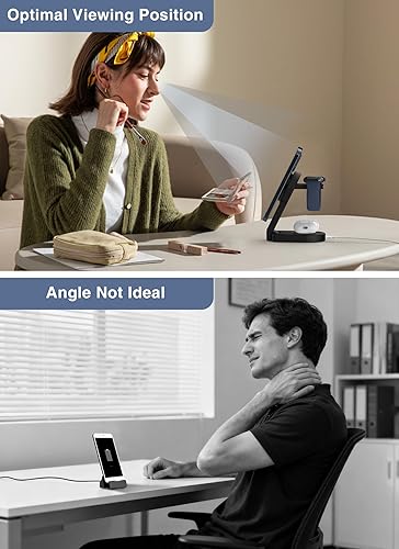 Miniatura 6 de Cargador inalámbrico magnético para Apple MagSafe, estación de carga inalámbrica 3 en 1 para Apple Watch y iPhone, soporte de cargador plegable