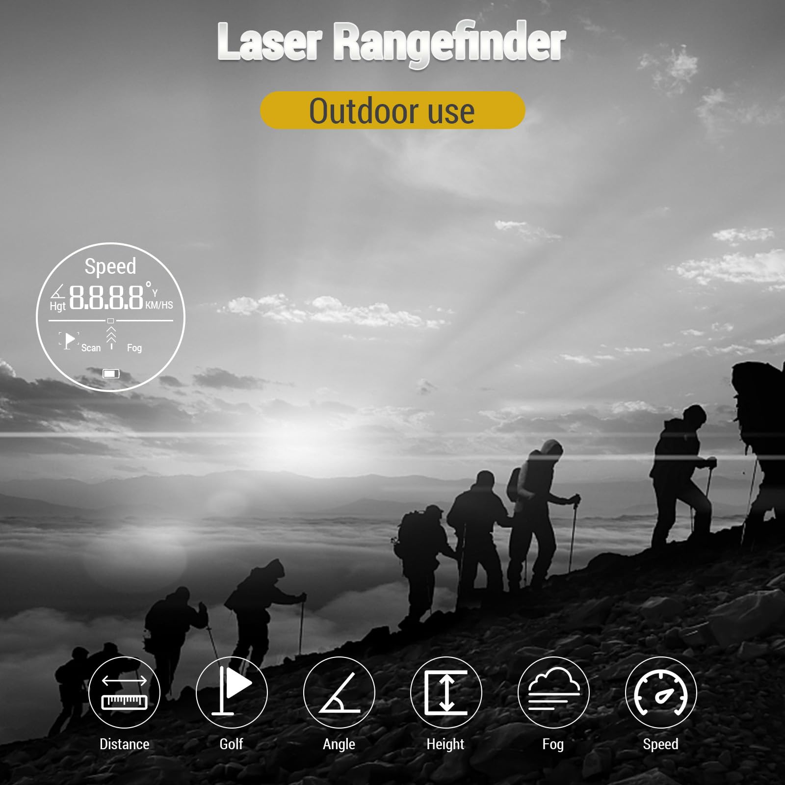 Entfernungsmesser Jagd Entfernungsmesser 600M 800M 1000M mit 6X Vergrößerung Flagpole Locking für Golfen Jagen Outdoor Abenteuer