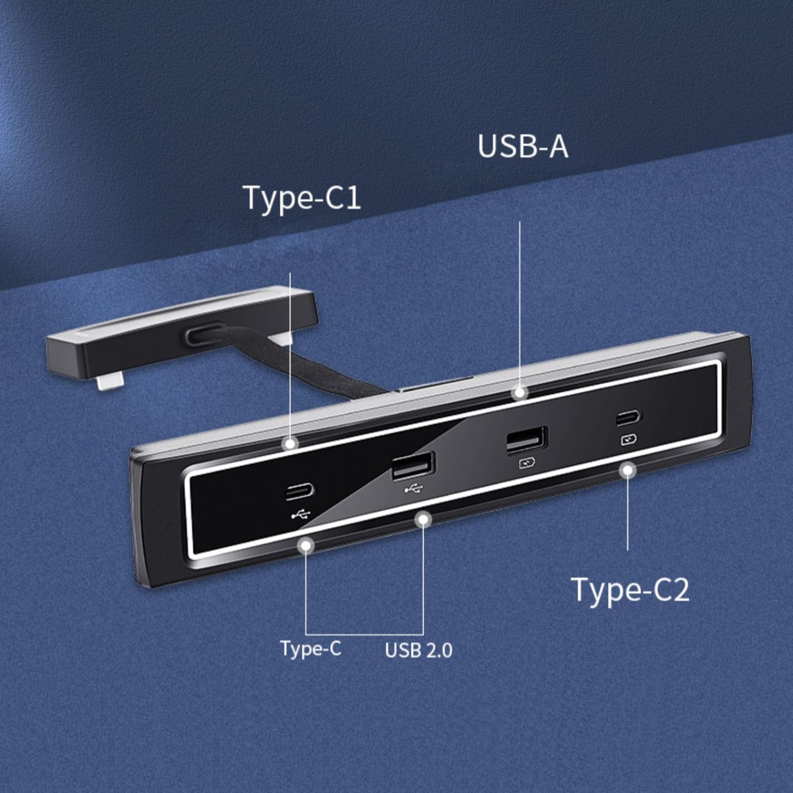 4 Port 27W Schnelllade-Splitter Glovebox-USB-Hub-Dockingstation Shunt Hub für 3 / Y Auto-Innenzubehör