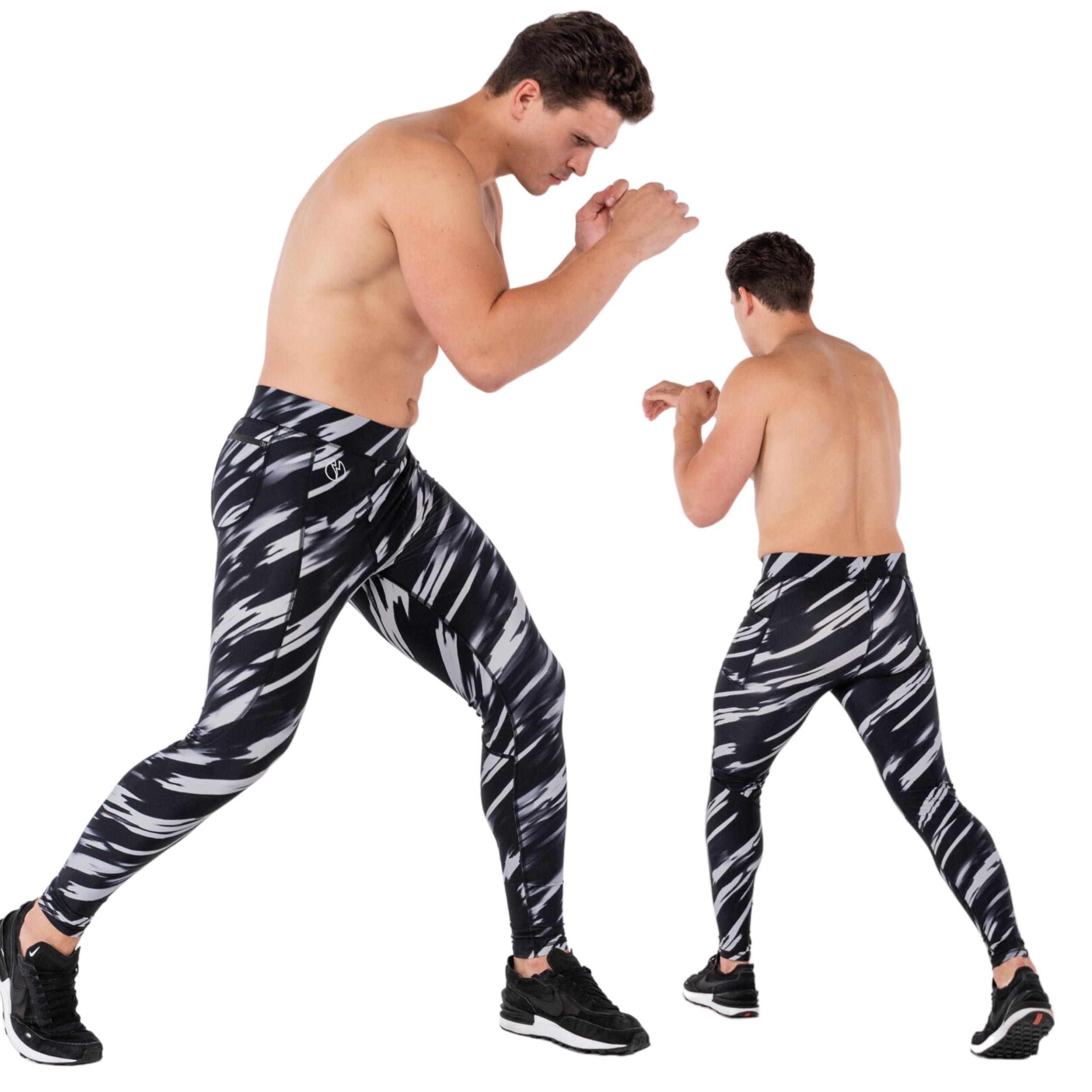 Kapow Meggings Leggings Sportivi Contenitivi da Uomo Performance con Tasche