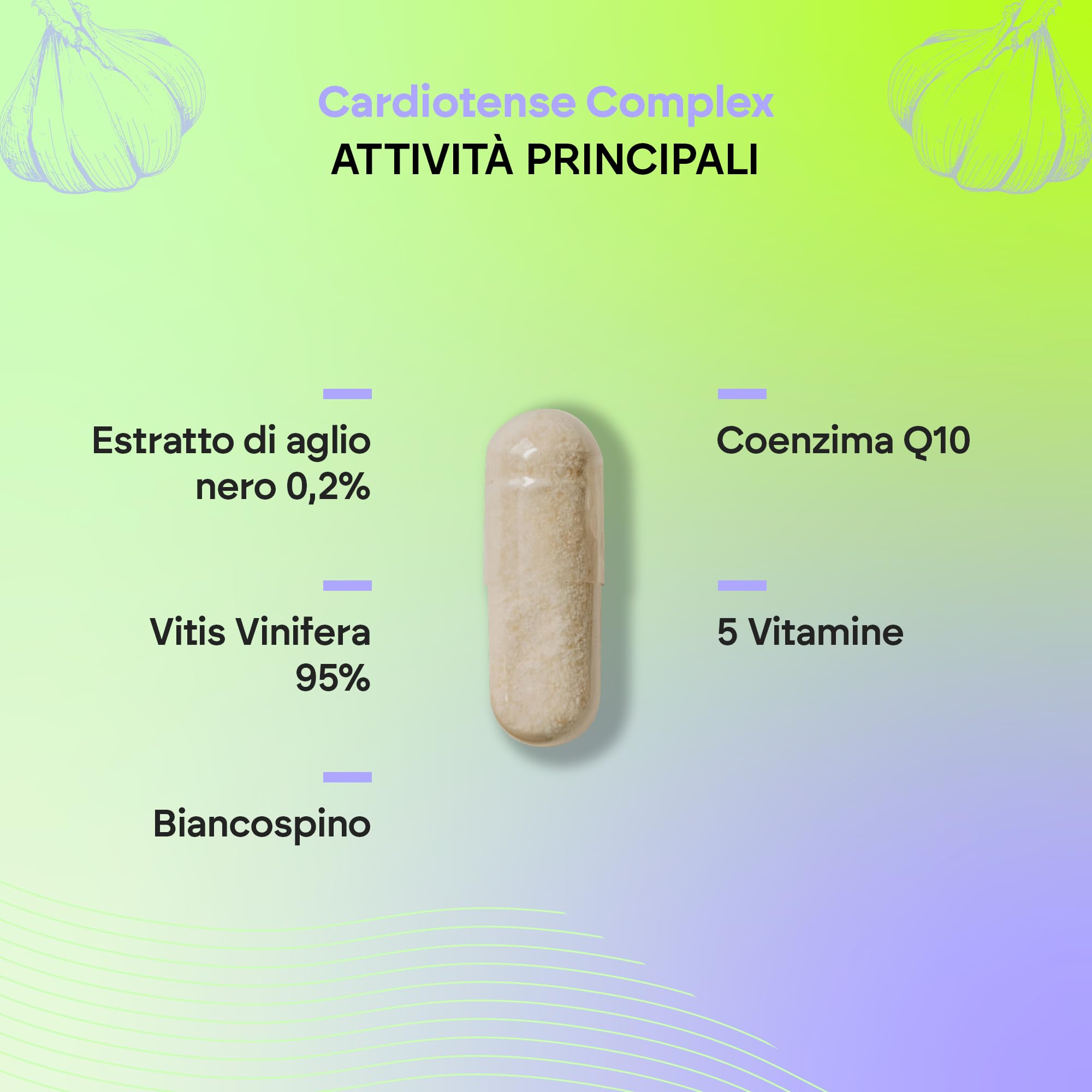 Aglio Nero Complex 11250mg - Potenza 15:1 - Cardiotense - Biancospino + Olivo + Q10 + S-Allilcisteina Vit B - 90 Capsule Nutralie