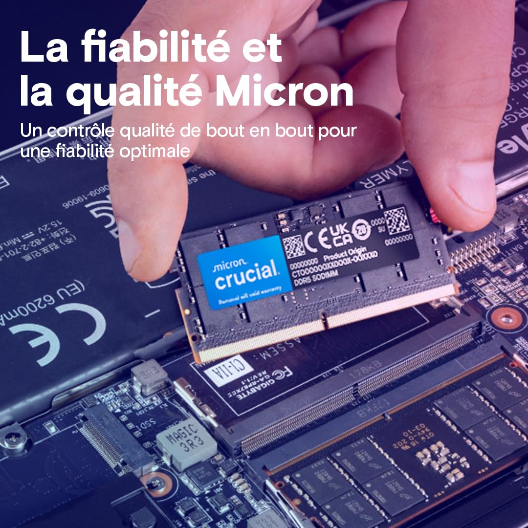 Crucial 16GB DDR5 RAM 5200MHz (or 4800MHz) SODIMM, Memory for