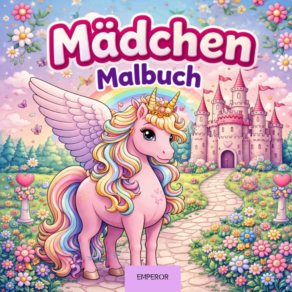 Mädchen Malbuch: Zauberhafte Fantasy-Motive für Mädchen – Magische Feenwelten, Einhörner und Prinzessinnen zum Ausmalen