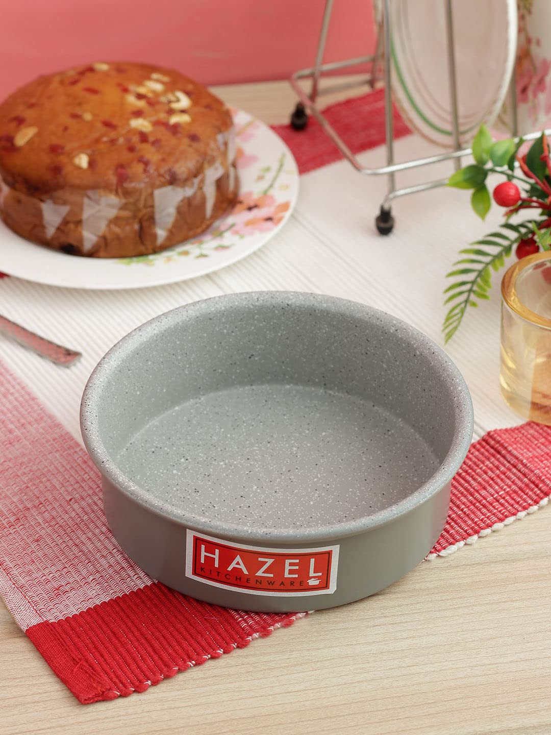 HAZEL Non Stick Cake Mould | Aluminium Cake Moulds for Baking | Round Shape Cake Tin | Diameter Size - 6 Inches, Depth - 2.5 Inch, Grey 1