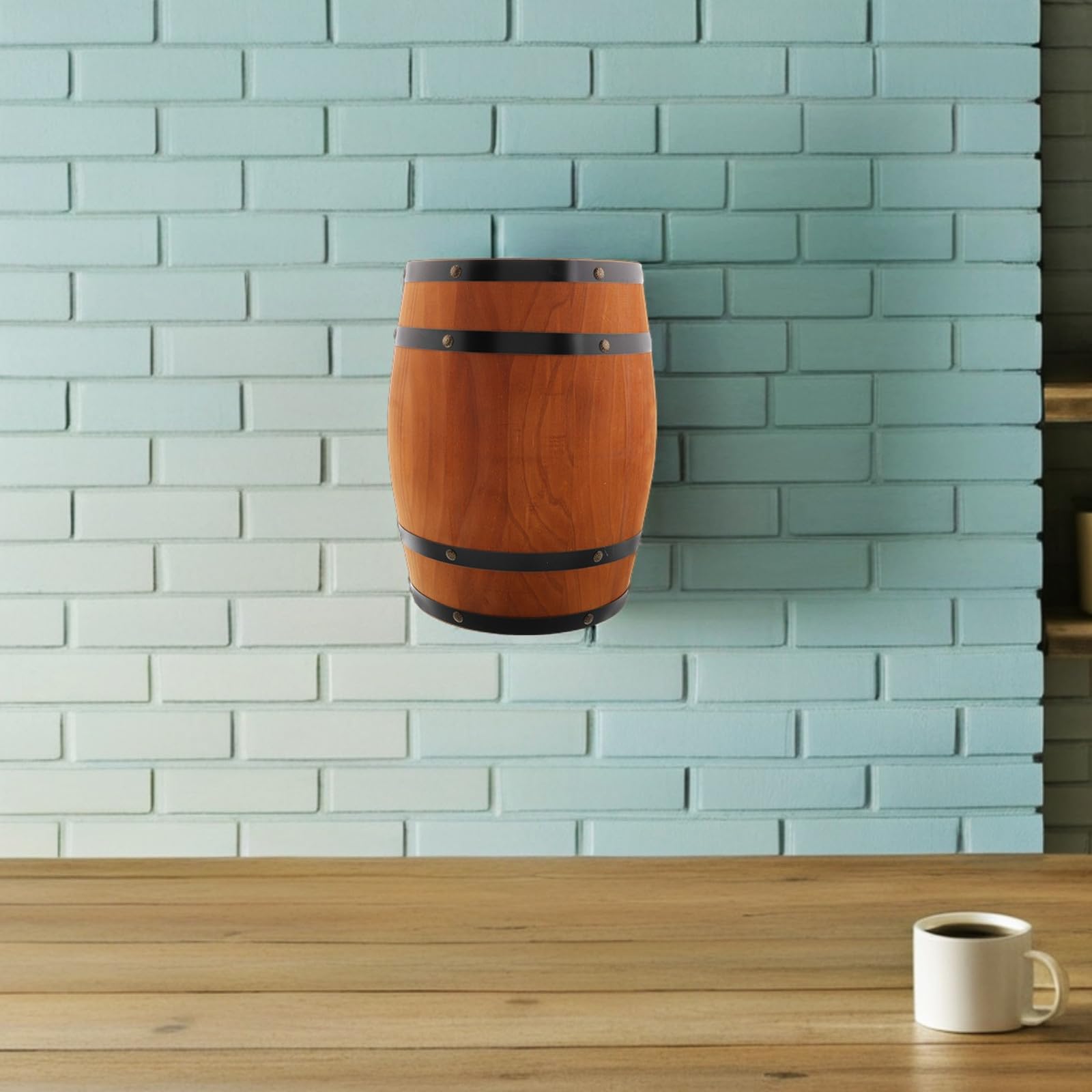 Barril de Madera Rústico, Medio Barril para Decoración de Pared