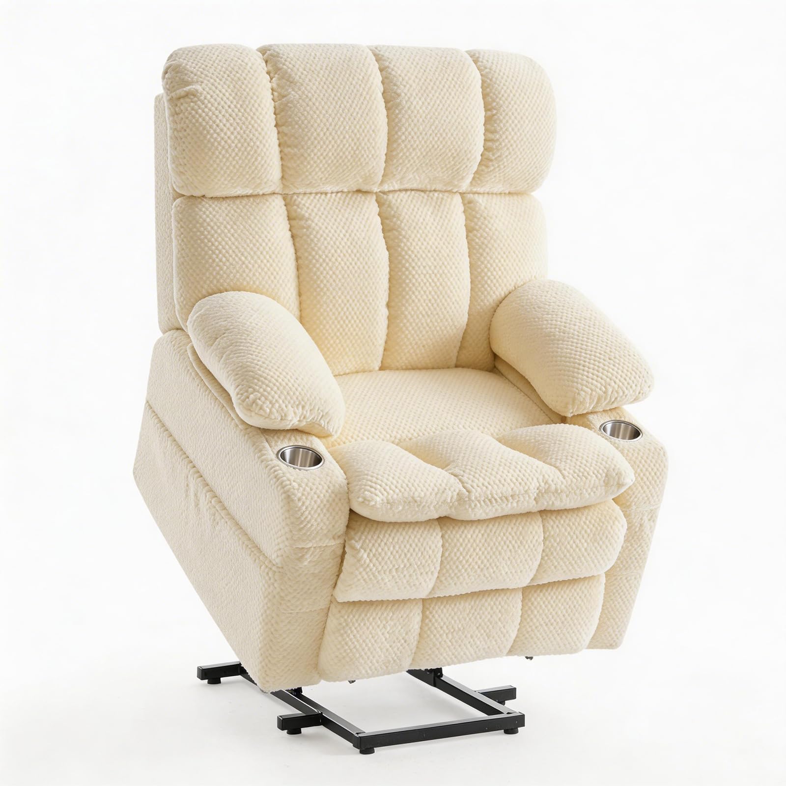 fernsehsessel elektrisch verstellbar，Zweimotoriger Antrieb relaxsessel mit Aufstehhilfe Sessel Wohnzimmer relaxsessel mit liegefunktion, multifunktionales Einzelsofa（Beige）