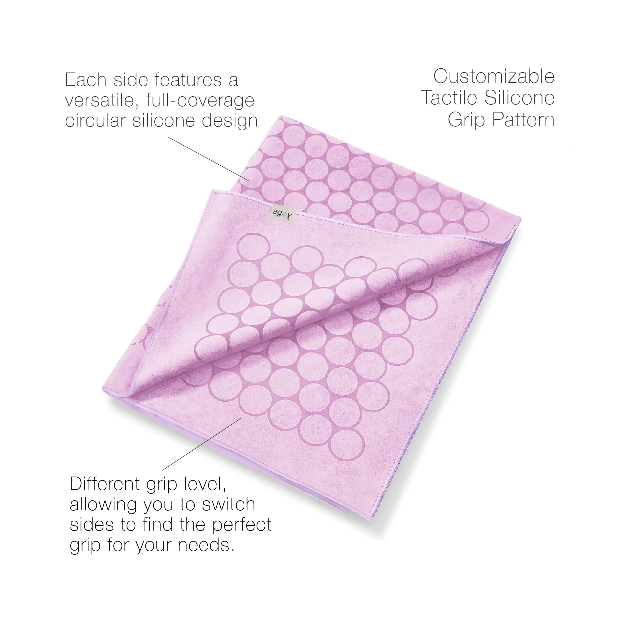 agoy Gecko Touch - Toalla de yoga de microfibra de última generación con agarre antideslizante de silicona de doble cara - Yoga caliente - Ultra absorbente, fácil de lavar, apta para viajes - 30%