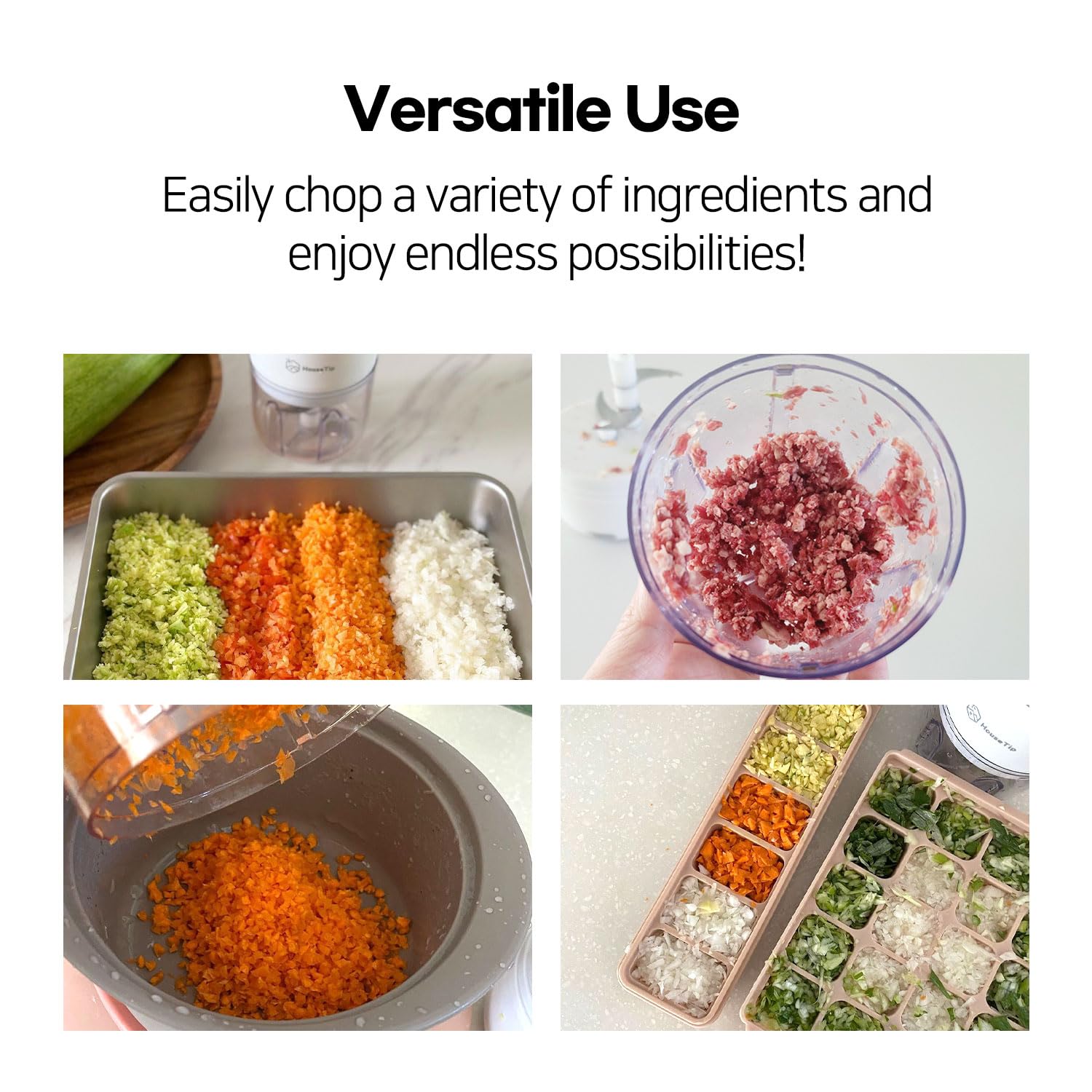 Picador eléctrico de verduras, mini procesador de alimentos de 8.5 onzas (8.5 fl oz), recargable, fácil de limpiar y desmontable, duradero, hasta 35 usos por carga 8