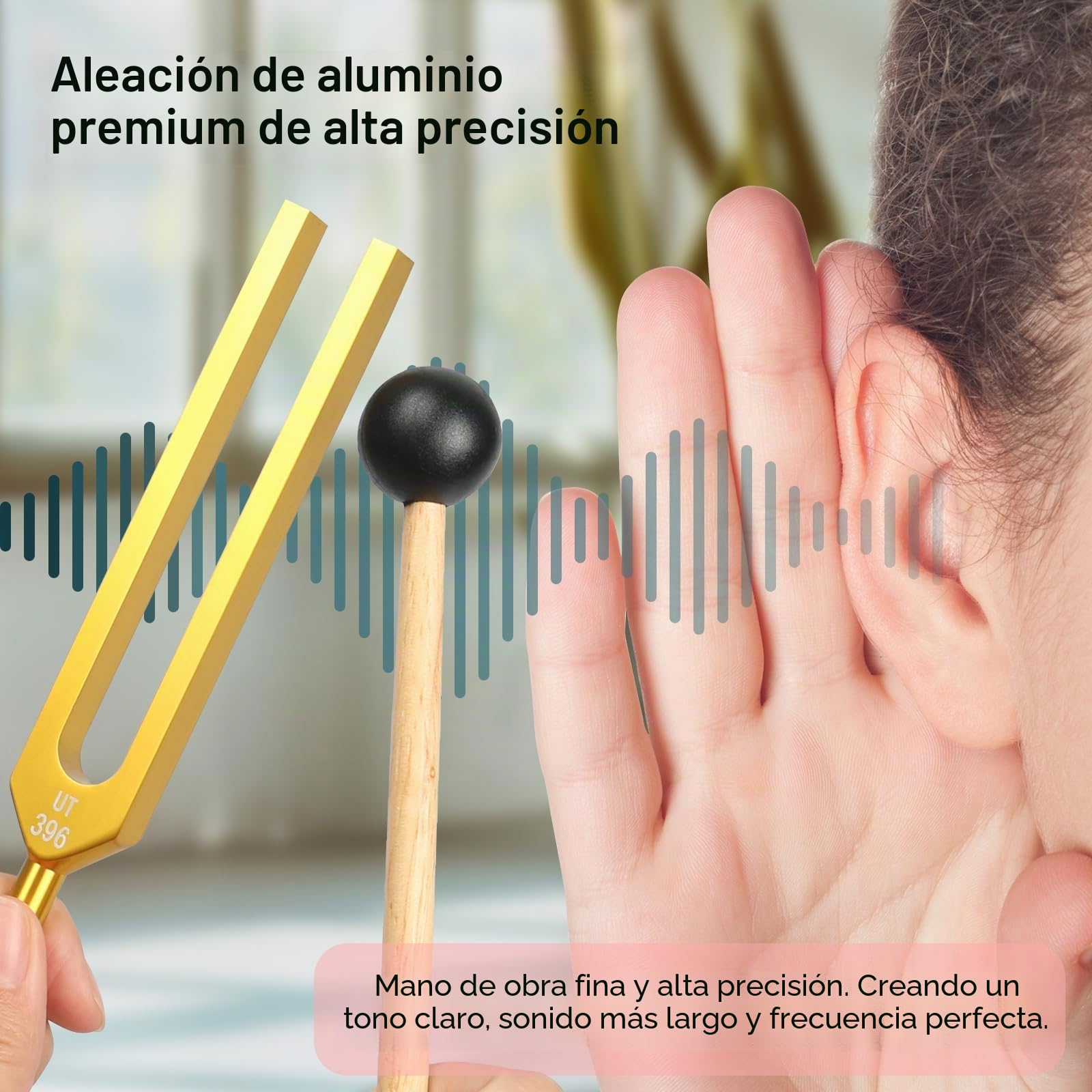 Juego de Diapasón, Juego de 9 Diapasón 174Hz a 963 Hz para Terapia de Sonido, Pruebas de Audición, Meditación, Instrumento Afinador, Yoga, Herramientas de Equilibrio Energético, etc.