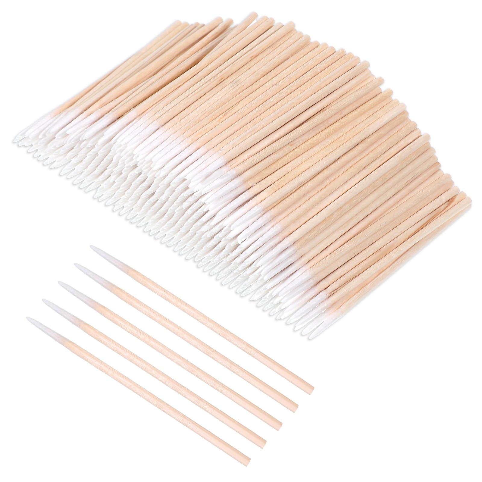 1000 sztuk patyczków higienicznych ze spiczastą końcówką, precyzyjne, z drewnianym uchwytem Microblading, aplikatory do czyszczenia, lakieru do paznokci, korekcji brwi, tatuaży kosmetycznych