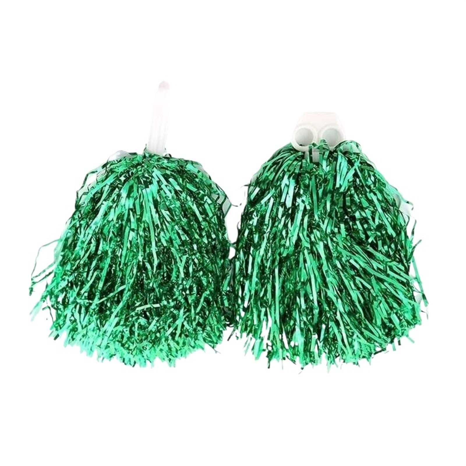 ZWCSHUU Cheerleader Pom Poms 2pcs Cheer Dance Sport Competition Cheerleading Pom Poms Plastic Cheerleader Pompoms For Girl(Green)
