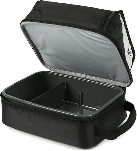 Miniatura 3 de Arctic Zone Lonchera expandible HardBody, color negro y blanco, enfriador vertical aislado con forro duro, divisor ajustable, fácil de limpiar,