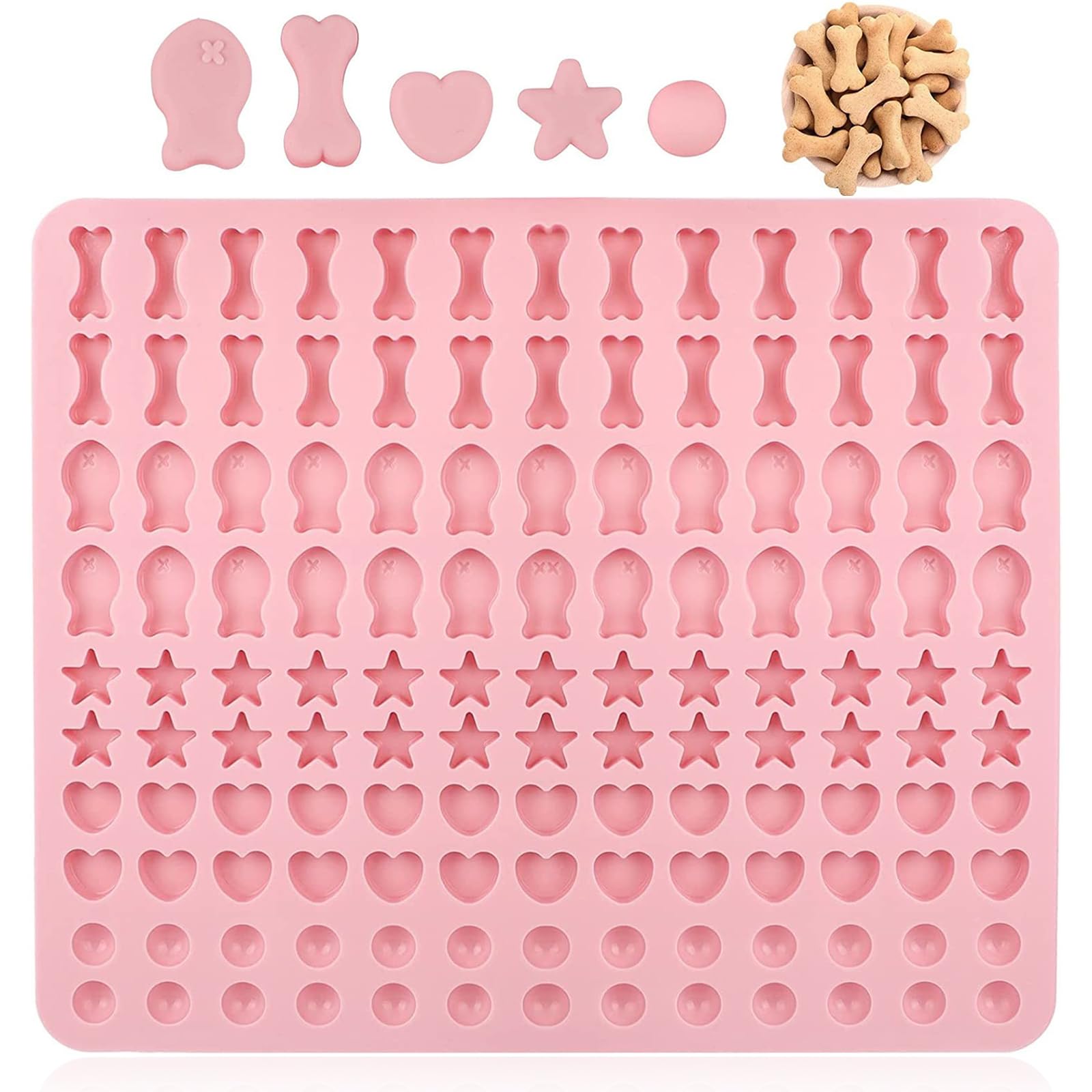Tappetino Da Forno In Silicone Per Biscotti Per Cani, 130 Forme, 5 Motivi, Senza BPA, Riutilizzabile, Resistente Fino A 230°C - 2