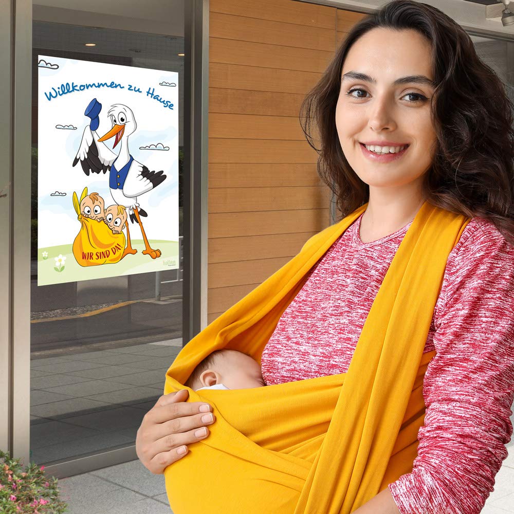 Cartello Cicogna Gemelli Poster Benvenuto Gemelli DIN A2 - Splakat Con ...