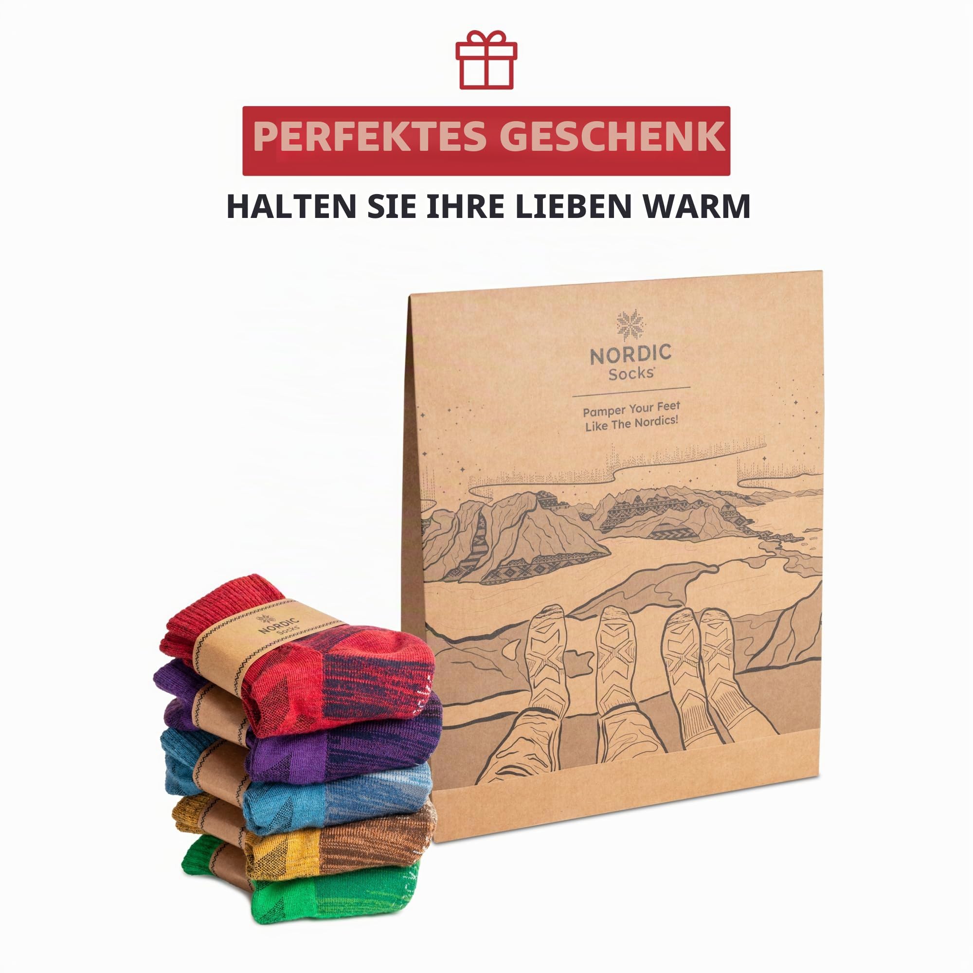 NORDIC Socks Hiking Knöchelsocken Merinowolle 5er-Pack | Wandersocken, Anti-Blasen, Feuchtigkeitsableitend, Geruchshemmend