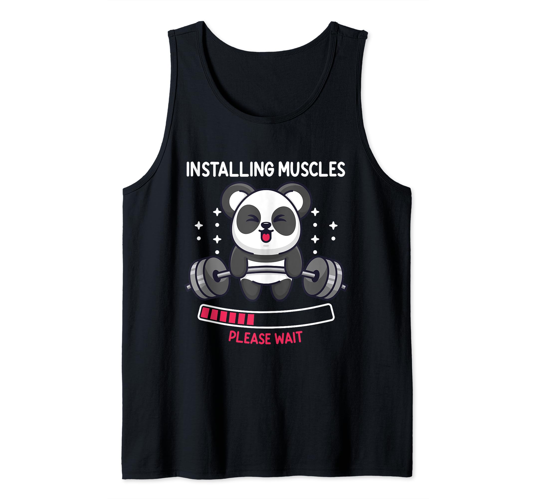 Cuteness Unleashed PandaInstalling Muscles Deadlift Panda Panda Tank Top