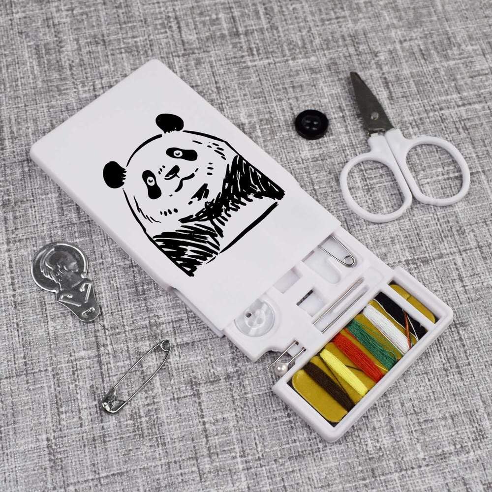 'Sketchy Panda Portrait' Mini Travel Sewing Kit (SE00038894)