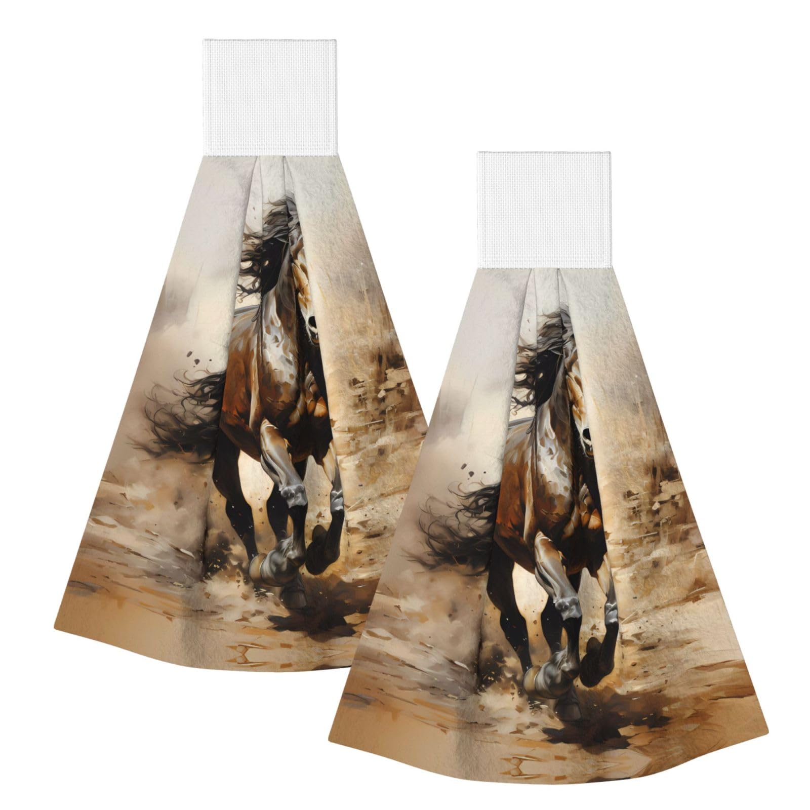 ZQYTGFDC Western Horse Highly Absorbent Dish Towels Soft Coral Fleece Wipe