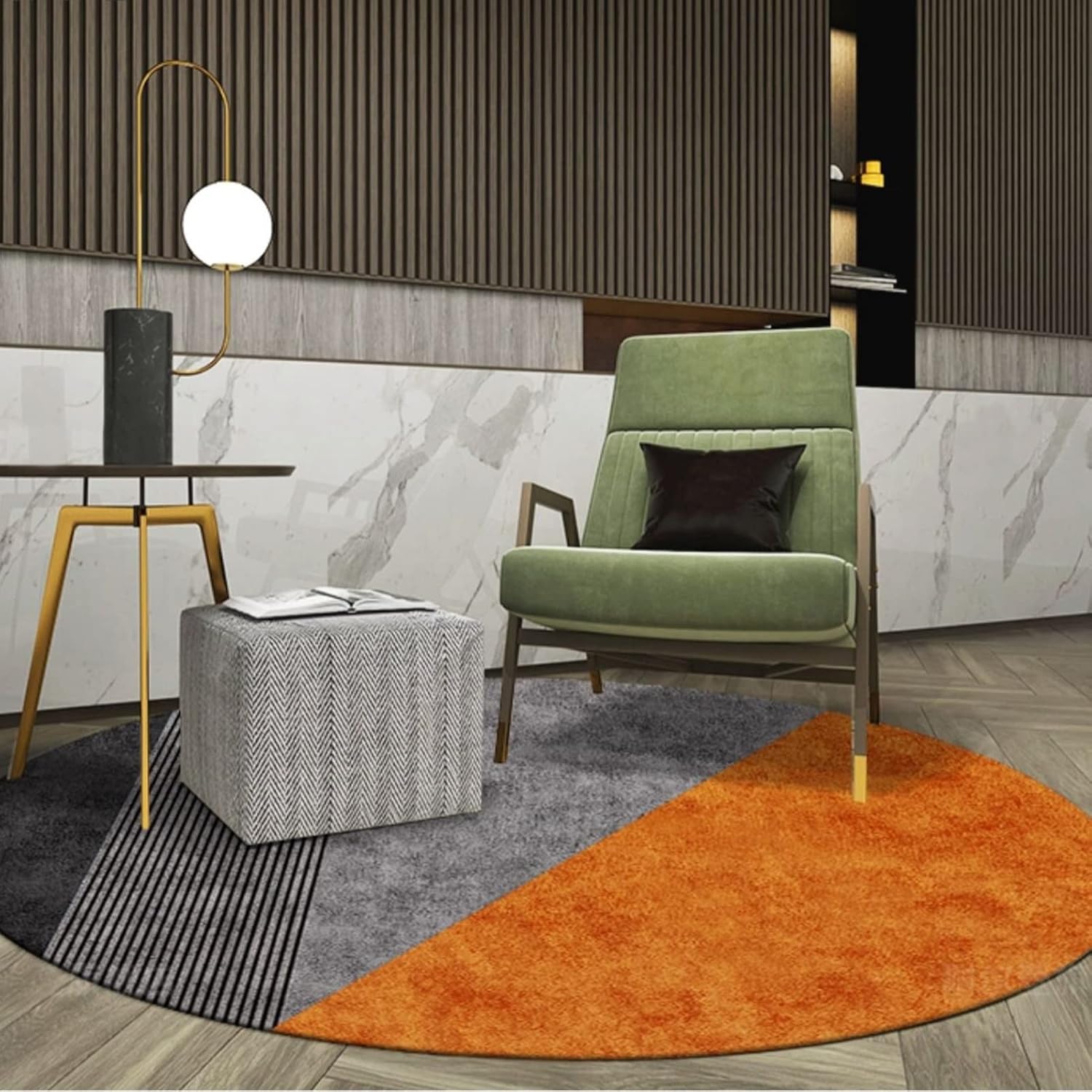 Office Chair Mat for Carpet, Floor Protector mat, Round Shape, Modern Home Decor, Suitable for Hard Floor Non-Slip Protective mats (Color : Red, Size : 140cm/55.1in)