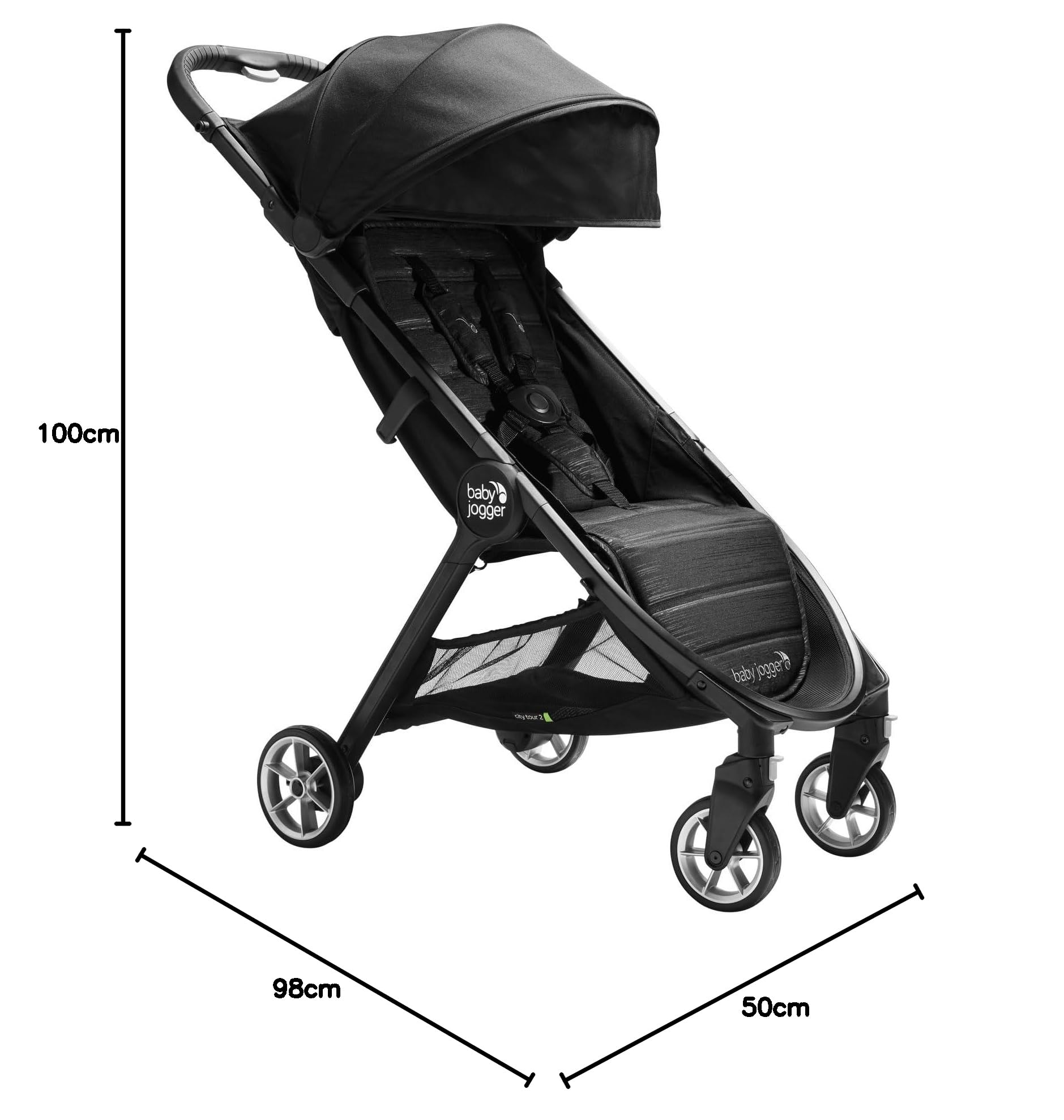 Passeggino compatto leggero City Tour2 Pitch Black