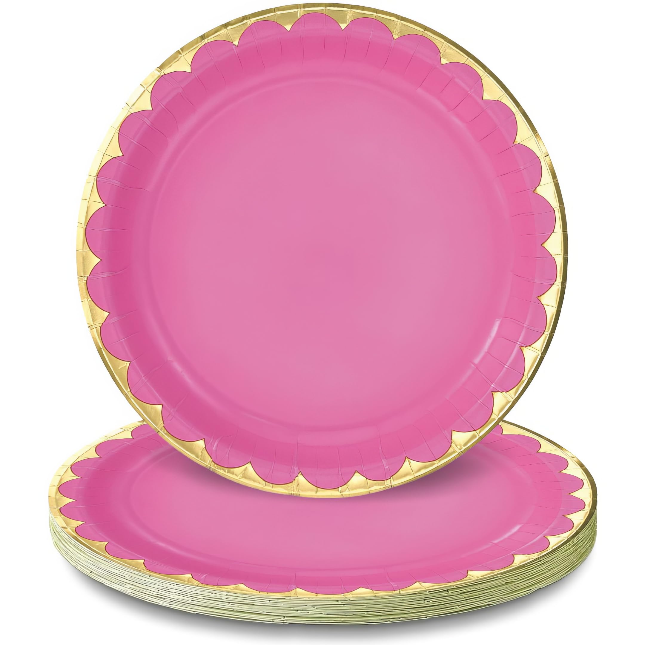 amscan Piatti di carta rotondi metallizzati neri (25,4 cm), confezione da 8, resistenti ed eleganti, per feste ed eventi