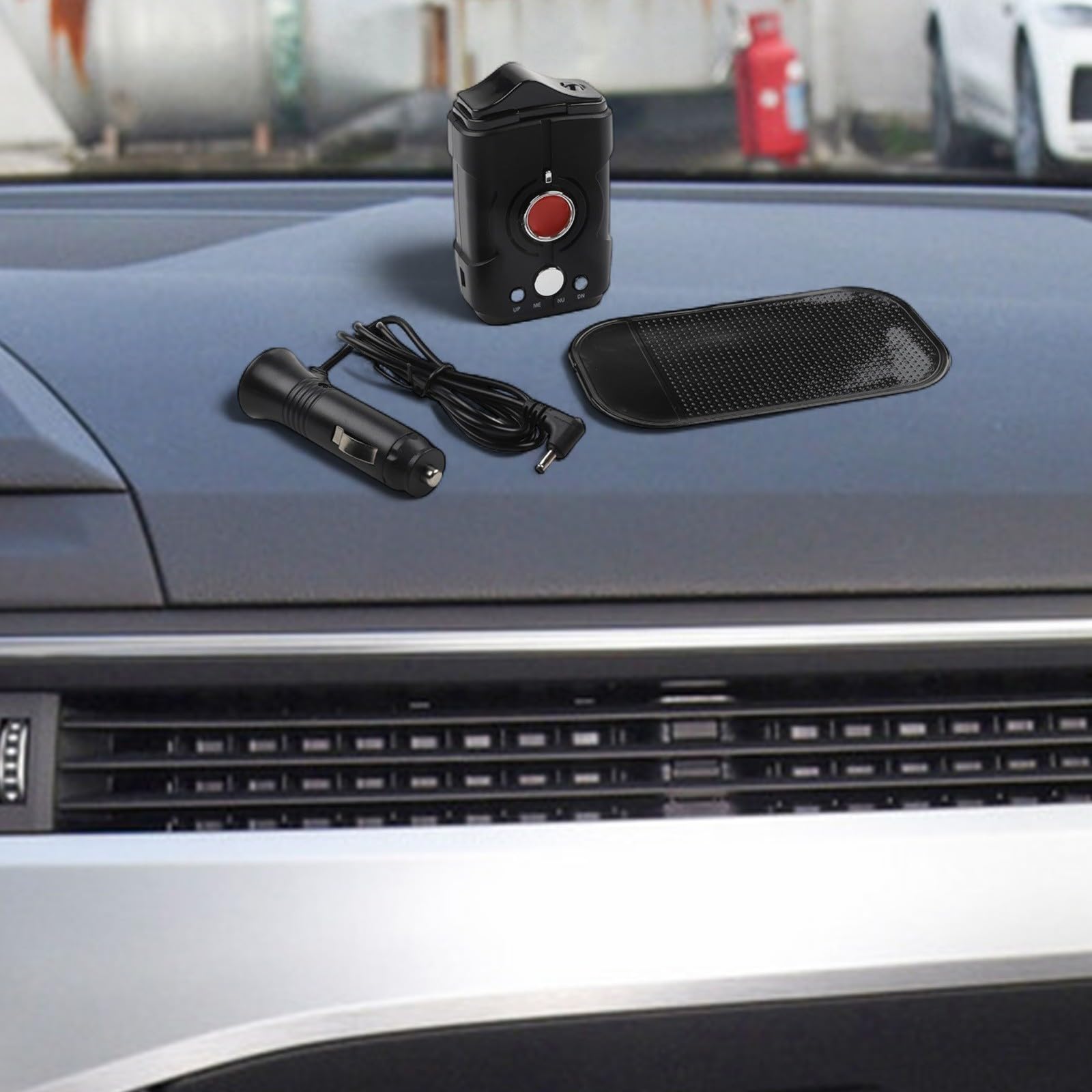 360° Avertisseur de radar avec message vocal, chien électronique pour mesurer la vitesse et la détection de flash, compact 12 x 7,5 x 6,5 cm, ABS, pour voiture camion 12 V, noir