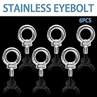 Vista 4 de Perno de ojo M8, perno de ojo de acero inoxidable, rosca masculina maquinaria hombro anillo de elevación perno de ojo, tornillo resistente