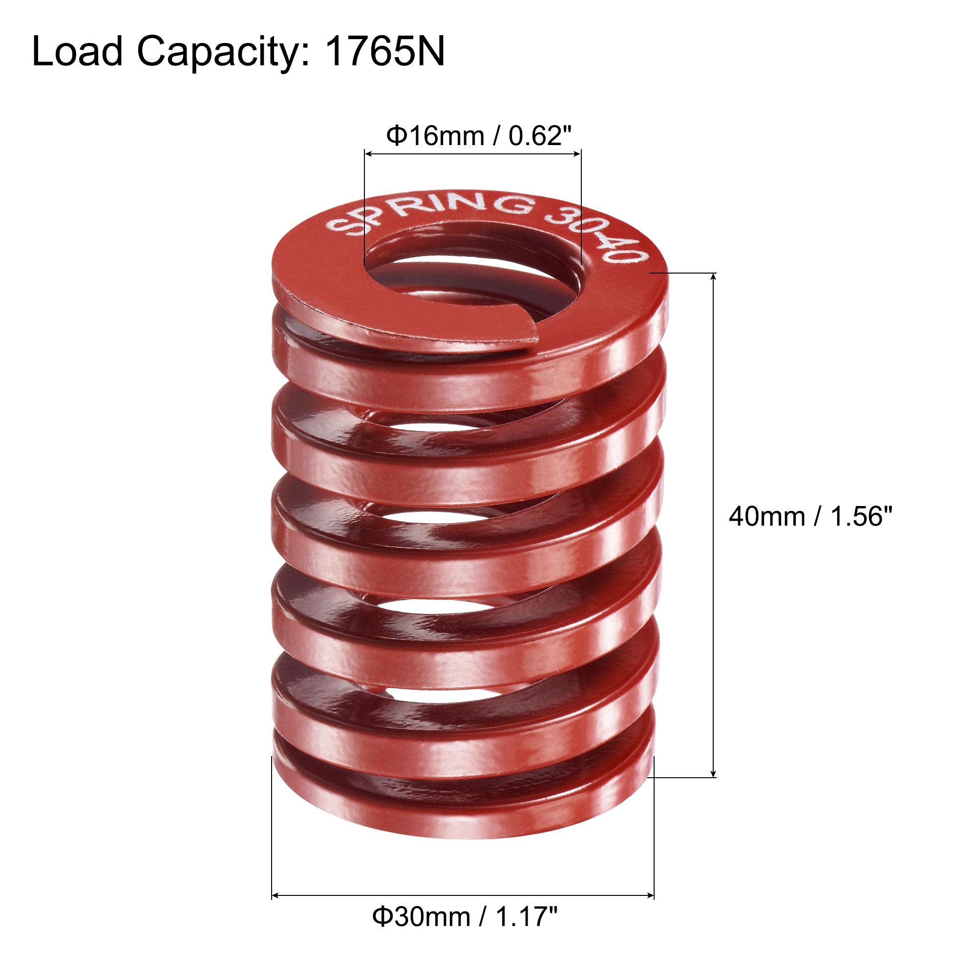 Lot De 5 Ressorts De Compression Uxcell - 30mm OD, 35mm Libre, 1765N, Rouge