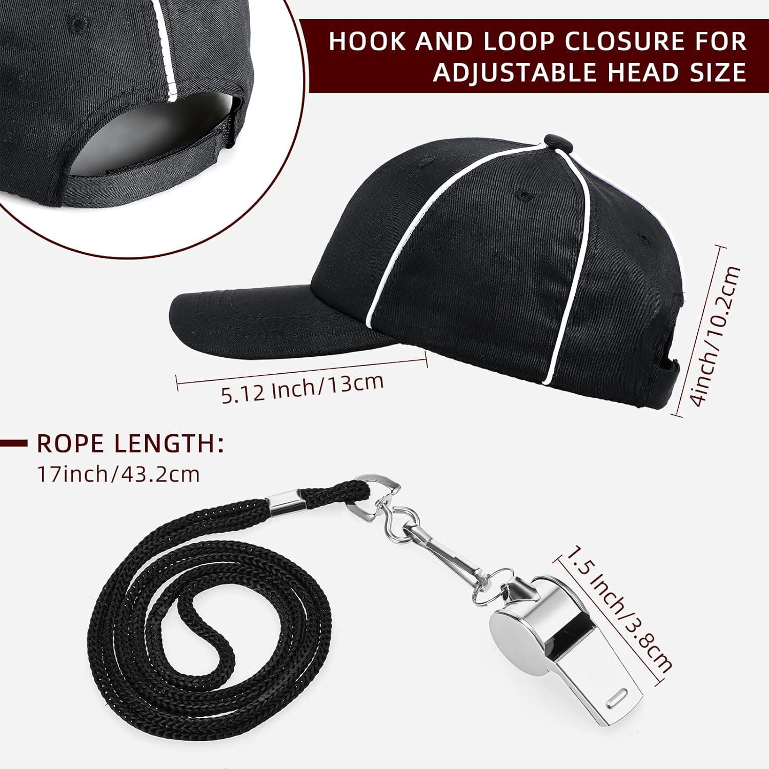Geyoga Women's Referee Necessities Bundle Include Women's V Neck Officials Black and White Striped Official Jersey Shirt, Umpire Hat, Stainless Steel Ref Pea Whistle with Lanyard : Sports & Outdoors