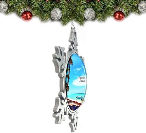 Miniatura 2 de Saona Island Punta Cana Dominica Adorno de Navidad Decoración de árbol de cristal Metal Souvenir Regalo