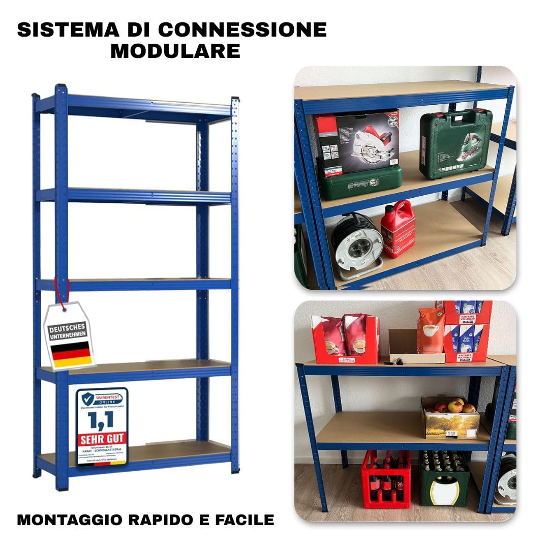 Mendler - Scaffale Officina Ufficio Garage Hwc-e33 Metallo Mdf 5x - Foto 5