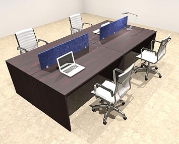 Four Person Modern Accoustic Divider Office Workstation Desk Set, OT-SUL-FPRB7