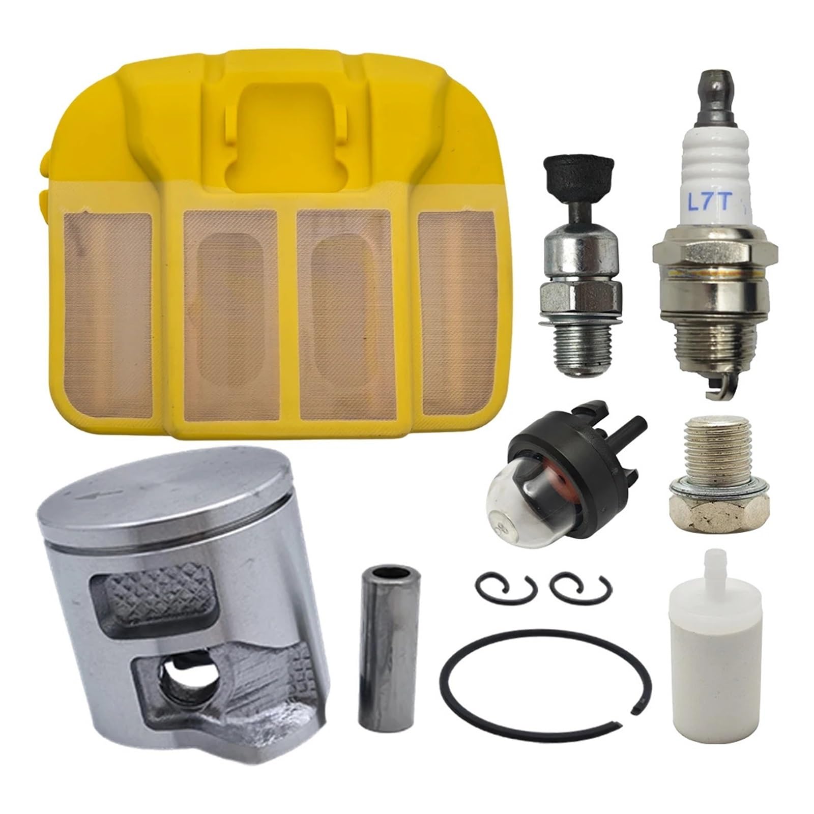 Kit de anillo de pistón de 43mm compatible con Hus 545 550XP, filtro de combustible y aire, válvula de descompresión, bujía, motosierra