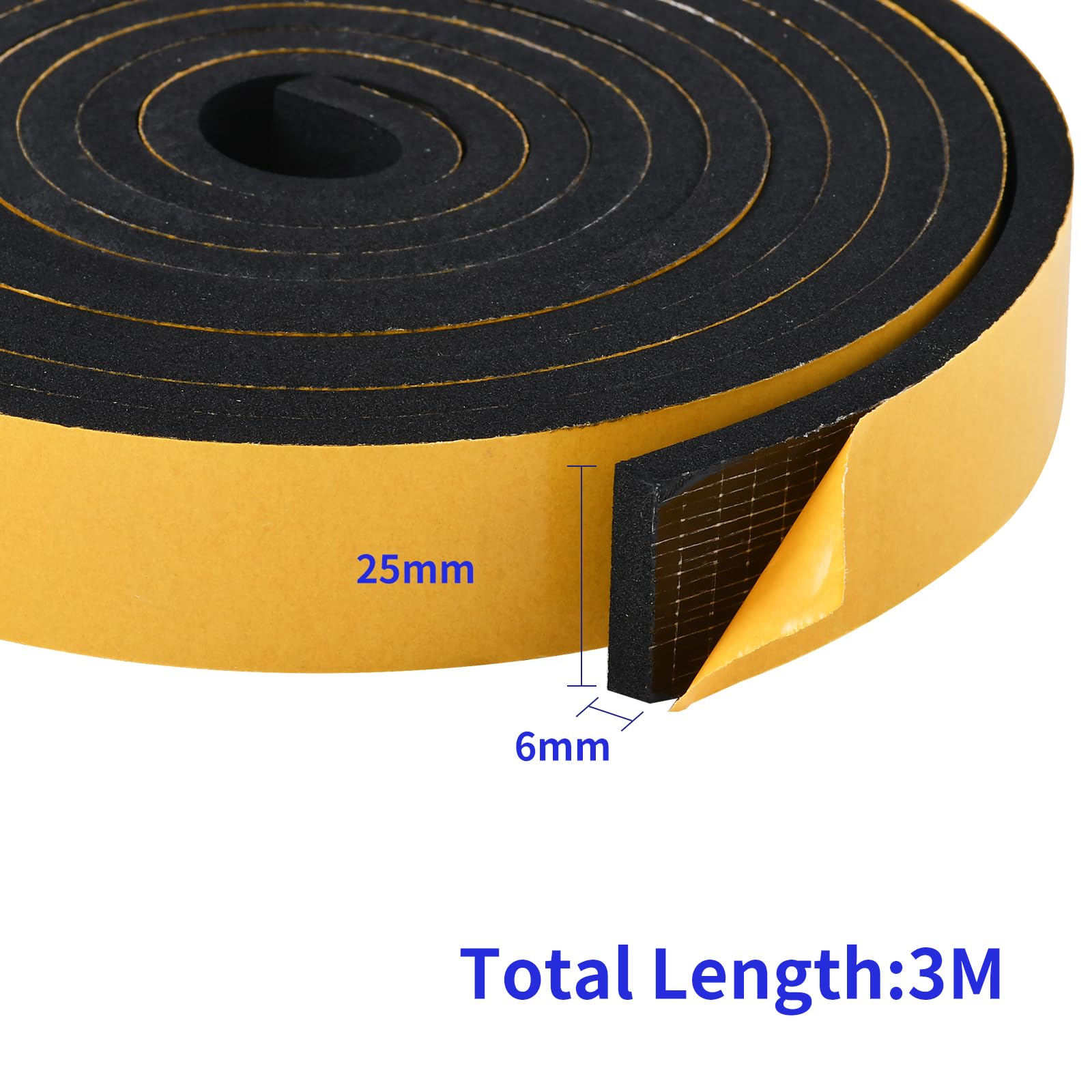 3 Meter Schuimrubberen Tape, Zelfklevend, 100mm breed, 6mm dik, EVA- Weerstrip Met Hoge Dichtheid, Afdichting, Anti-vibratie, Anti-botsing, Schokbestendig Voor Raamdeur,Vrachtwagen, Airconditioner