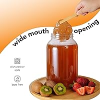 Vista 20 de FastRack - Tarro de vidrio de boca ancha con tapa y cierre de aire Econolock, grande, 1 galón, transparente