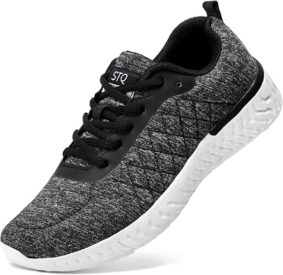 STQ Walking Shoes for Women Lace Up Lightweight Tennis Shoes