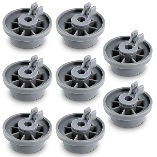 8 Packs 165314 Dishwasher Wheels Lower Rack Fit for Bo-sch,Dishwasher Wheels Replaces Dish Rack Part Number 420198 AP2802428 PS3439123 by AMI PARTS