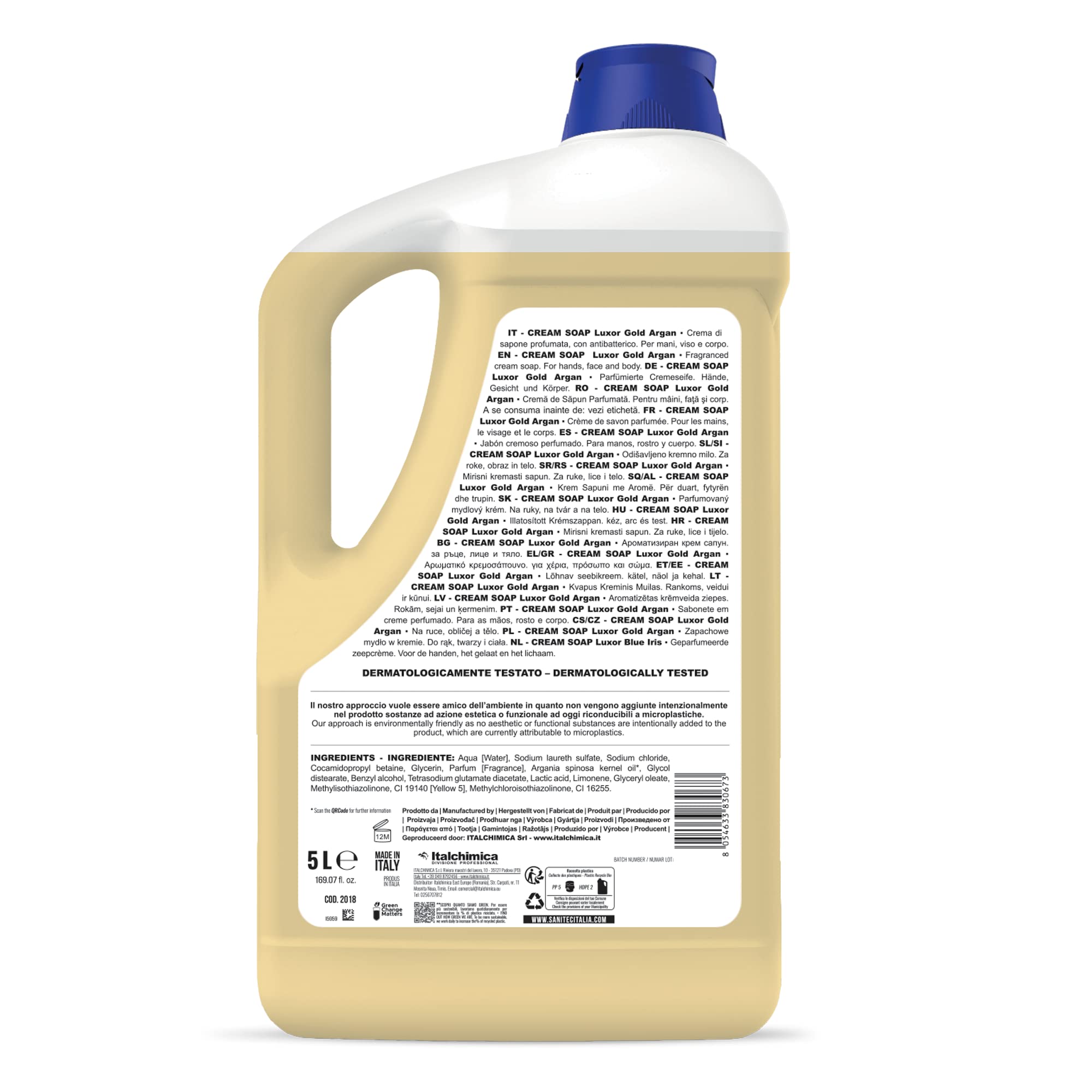 Sanitec Luxor Crème de savon pour les mains, le visage et le corps 5 kg, Blanc, 1