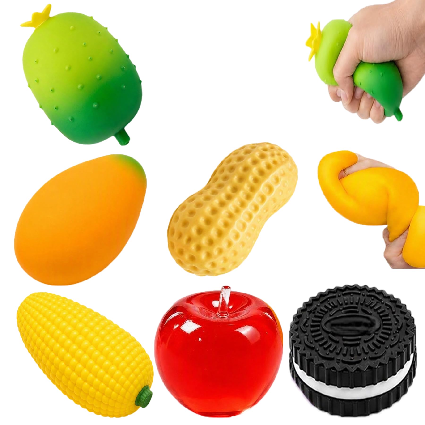 6PCS Squishy Pack Stress Ball Taba Squishy Kit Stress Relief Toy