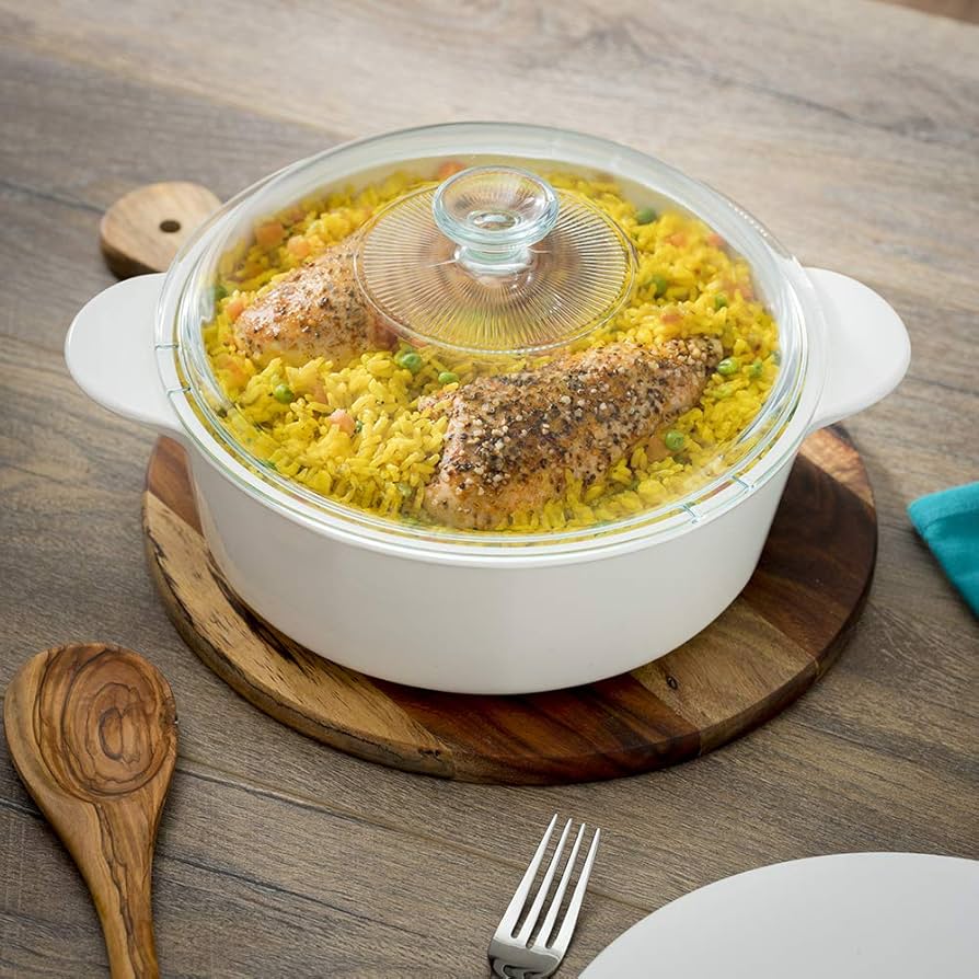 Amazon.com: Round 3.2L Covered Casserole: Home & Kitchen