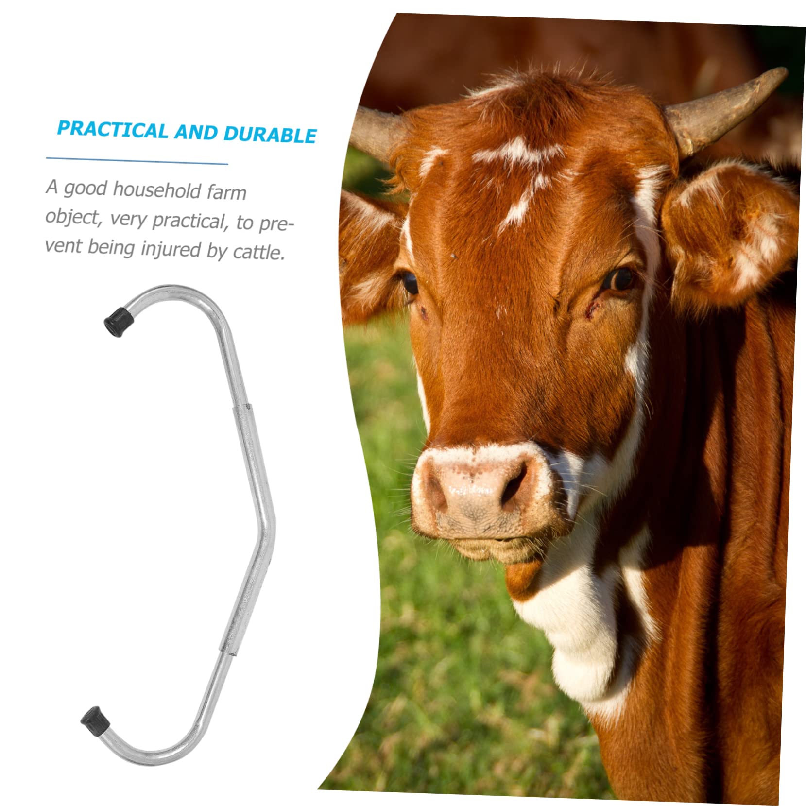 Bastone Anti-calci per Bovini Regolabile Zincato Argento | Uso per Fattoria Domestica, Struttura Robusta, Accessorio per Allevamento e Gestione Bestiame